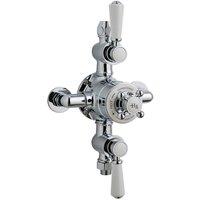 Hudson Reed Triple Thermostatic Shower Valve - Chrome White