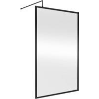Nuie Full Outer Frame Wetroom Screen 1850x1200x8mm - Matt Black