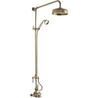 Hudson Reed Wall Mounted Thermostatic Shower Valve With Detachable Head & Kit - Brushed Brass