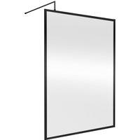 Nuie Full Outer Frame Wetroom Screen 1850x1400x8mm - Matt Black