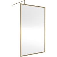 Nuie Full Outer Frame Wetroom Screen 1850x1200x8mm - Brushed Brass