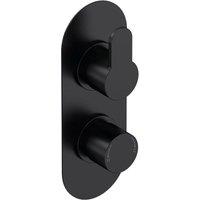 Nuie Twin Thermostatic Round Valve - Matt Black