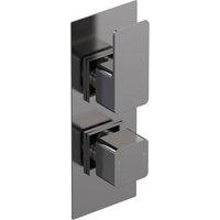 Nuie Windon Twin Thermostatic Valve With Diverter - Brushed Gun Metal