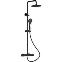 Nuie Round Thermostatic Bar Valve & Shower Kit - Matt Black