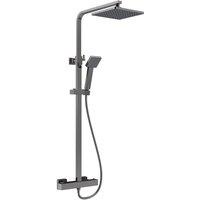 Nuie Square Thermostatic Bar Valve & Shower Kit - Brushed Gun Metal