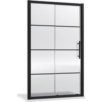 Hudson Reed 1200mm Sliding Shower Door - Matt Black
