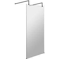 Hudson Reed 1000mm Wetroom Screen With Arms And Feet - Matt Black