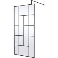 Hudson Reed 1000mm Abstract Frame Wetroom Screen - Matt Black