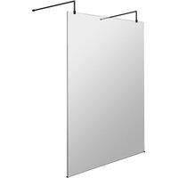 Hudson Reed 1400mm Wetroom Screen With Arms And Feet - Matt Black