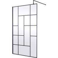Hudson Reed 1200mm Abstract Frame Wetroom Screen - Matt Black
