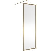 Hudson Reed Full Outer Frame Wetroom Screen 1950x700x8mm - Brushed Brass