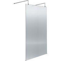 Hudson Reed 1000mm Fluted Wetroom Screen With Arms & Feet - Polished Chrome