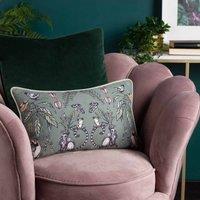 Wylder Tropics Wild Mirrored Creatures Polyester Filled Cushion Sage, Green