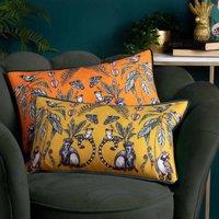Wylder Tropics Wild Mirrored Creatures Polyester Filled Cushion Yellow, Yellow