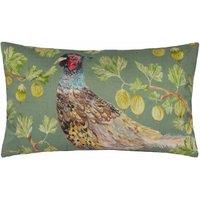 Evans Lichfield Grove Pheasant Outdoor Polyester Filled Cushion Olive, Green