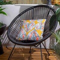 Wylder Tropics Ebon Wilds Mahari Outdoor Polyester Filled Cushion Saffron, Red