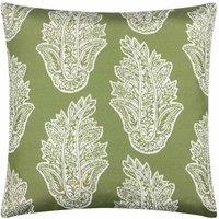 Paoletti Kalindi Paisley Outdoor Polyester Filled Cushion Olive, Green