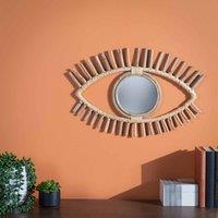 OUKo Small Eye Shaped Mirror Rattan