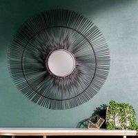 Paoletti Wire Round Mirror Black, Black