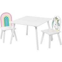 Liberty House Toys Kids Unicorn Table and Chairs Set, White