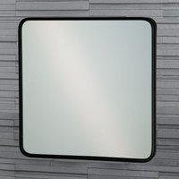 Showerdrape Shoreditch Square Metal Wall Mounted Bathroom Mirror - Black, Black