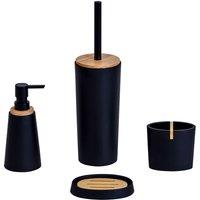 Showerdrape Sonata Black 4Pc Bathroom Accessory Set, Black