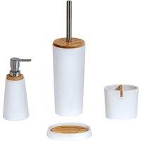 Showerdrape Sonata White 4Pc Bathroom Accessory Set, White
