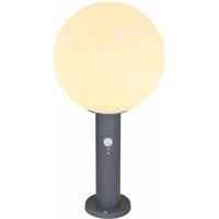 Globo Ossy Antracite And Opaque Dome Bollard Light Ip44 With Sensor, Grey