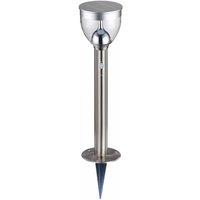 Globo Stainless Steel Solar Ip44 Outdoor Small Bollard Spike Light With Sensor, Silver