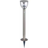 Globo Stainless Steel Solar Ip44 Outdoor Large Bollard Spike Light With Sensor, Silver