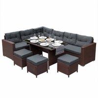 Jardi Rattan Corner Set Brown, Brown