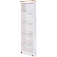 Corona White Tall Narrow Bookcase, White