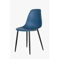 Core Products Aspen Curve Chair Blue Plastic Seat with Black Metal Legs Pair, Blue
