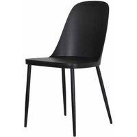 Core Products Aspen Duo Chair Black Plastic Seat with Black Metal Legs Pair, Black