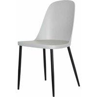 Core Products Aspen Duo Chair Light Grey Plastic Seat with Black Metal Legs Pair, Grey