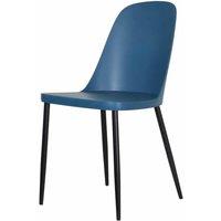 Core Products Aspen Duo Chair Blue Plastic Seat with Black Metal Legs Pair, Blue