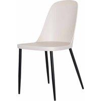 Core Products Aspen Duo Chair Calico Plastic Seat with Black Metal Legs Pair, Cream