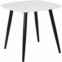 Core Products Aspen Square Dining Table White Painted Top with Black Tapered Legs, White
