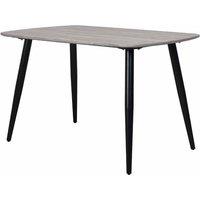 Core Products Aspen Rectangular Dining Table Grey Oak Effect with Black Tapered Legs, Grey