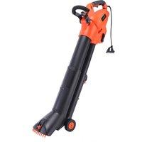 Yard Force 3-in-1 3000W Electric Corded Blower Vac and Mulcher with 35L Collection Bag and 100-300 km/h Air Speed - EB U30, Orange