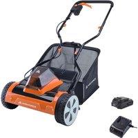 Yard Force 20V 4.0Ah 38cm Cordless Cylinder Lawnmower Lithium-Ion Battery & Charger Included - CR20 Range - LM C38A, Orange