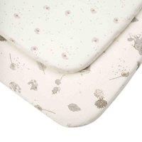 Tutti Bambini Bedside Crib Fitted Sheets 2 Pack - Cocoon, Cream