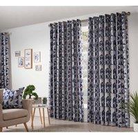 Essential Living Zandi 46inch X 72inch Navy Ring Top Curtains