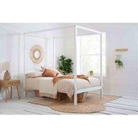 Birlea 135cm Mercia Four Poster Bed - White, White