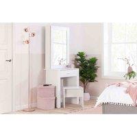 Birlea Evelyn 1 Drawer Sliding Mirror Dressing Table - White, White