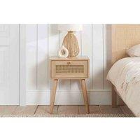Birlea Croxley 1 Drawer Rattan Bedside, Brown