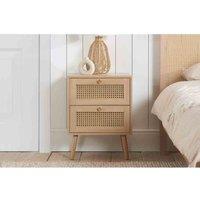 Birlea Croxley 2 Drawer Rattan Bedside, Brown
