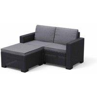 Keter California 2 Seater Balcony Chaise Loungue Graphite, Grey