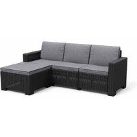 Keter California 3 Seater Chaise Longue Mini Graphite, Grey