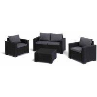 Keter 4 Seater California Lounge Set And Table Graphite, Grey